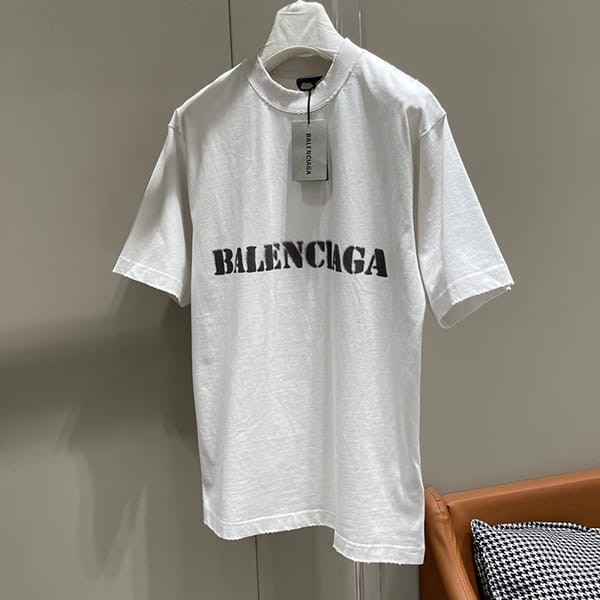 可愛いバレンシアガ STENCIL TYPE Tシャツ ロゴ 半袖 コットン パチモン 3色 bae16168